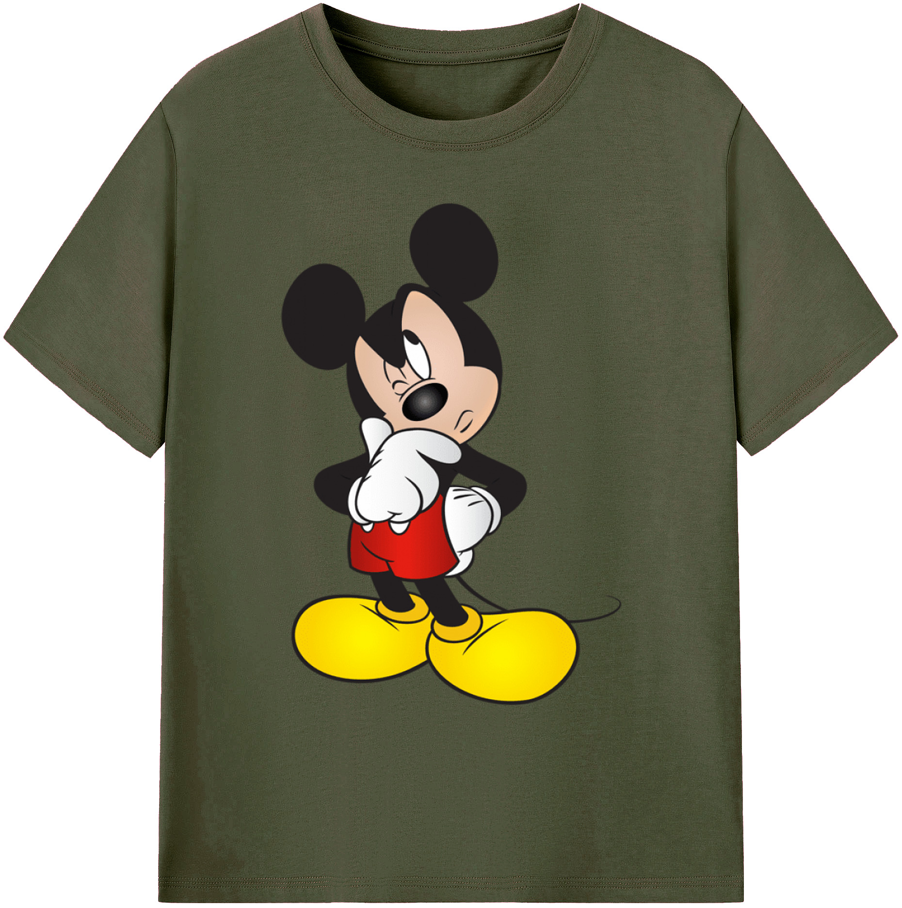 ミッキーマウス Mickey Mouse 綿100％ メンズ半袖Tシャツ｜肌触りやわらか＆通気性
